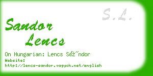 sandor lencs business card